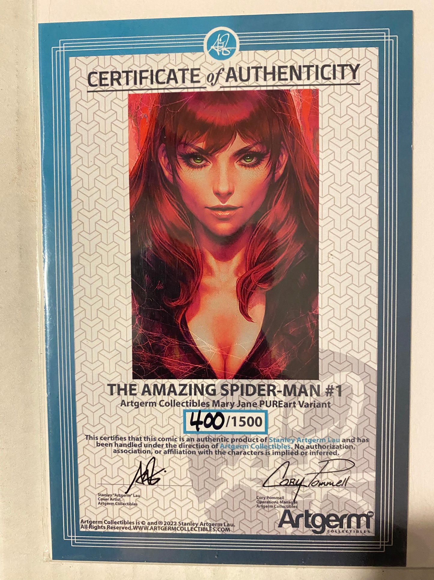 Amazing Spider-Man Issue #1 Virgin Variant Mary Jane